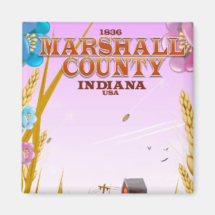 Marshall County '1836' Indiana-reisposter. Magneet