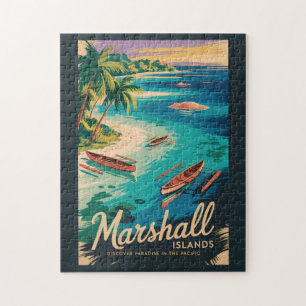 Marshall eilanden kust illustratie reis kunst legpuzzel