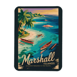 Marshall eilanden kust illustratie reis kunst magneet