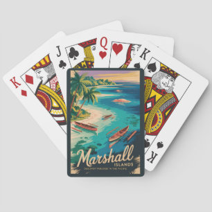 Marshall eilanden kust illustratie reis kunst pokerkaarten