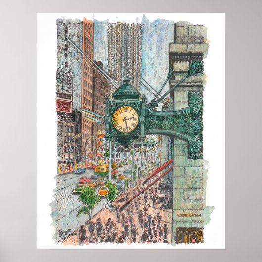 Marshall Field's Waterverf Poster (Voorkant)