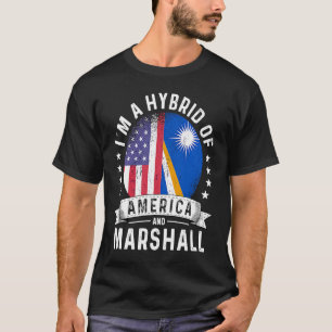 Marshall Islands American Patriot Groot Flag Humo T-shirt