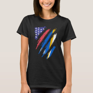 Marshall Islands American Patriot Grown Heart Flag T-shirt