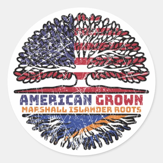 Marshall Islands American USA Ronde Sticker (Voorkant)