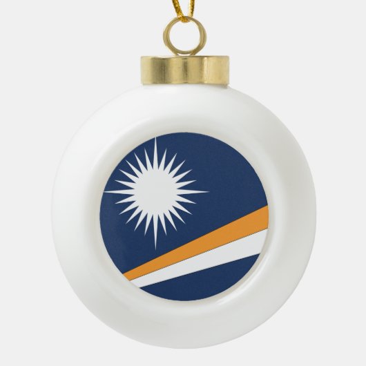 Marshall Islands Flag Keramische Bal Ornament (Voorkant)