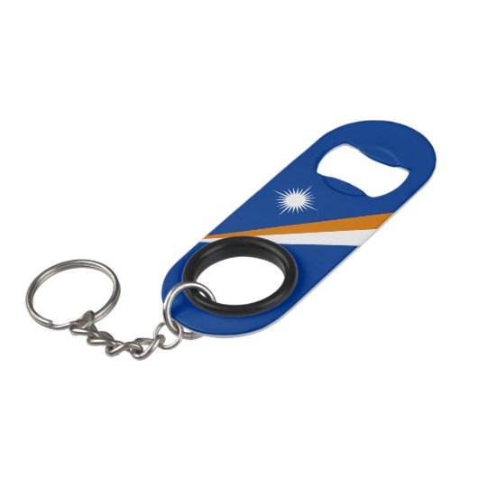 Marshall Islands Flag Mini Flessenopener (Voorkant Gekanteld)