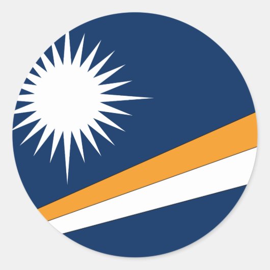 Marshall Islands Flag Ronde Sticker (Voorkant)