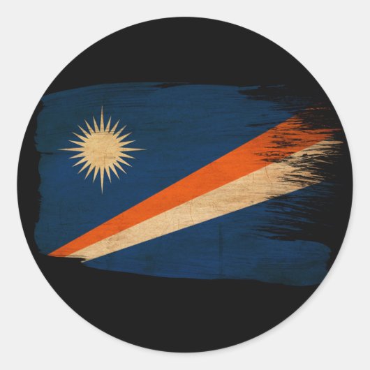 Marshall Islands Flag Ronde Sticker (Voorkant)