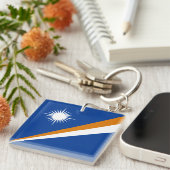 Marshall Islands Flag Sleutelhanger (Voorkant Rechts)