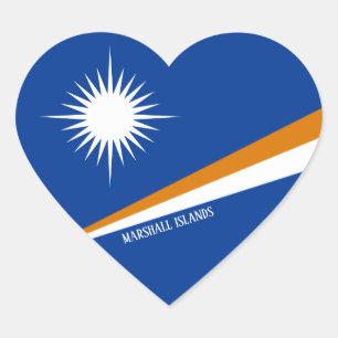 Marshall Islands Flag Splendid Patriotic Hart Sticker