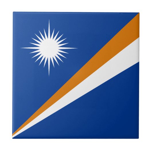 Marshall Islands Flag Tegeltje (Voorkant)
