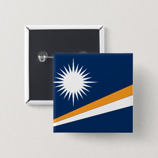 Marshall Islands Flag Vierkante Button 5,1 Cm (Voorkant /achterkant)