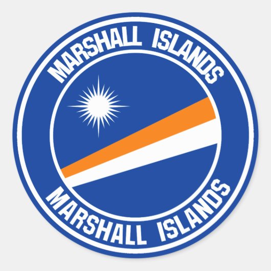 Marshall Islands Round Emblem Ronde Sticker (Voorkant)