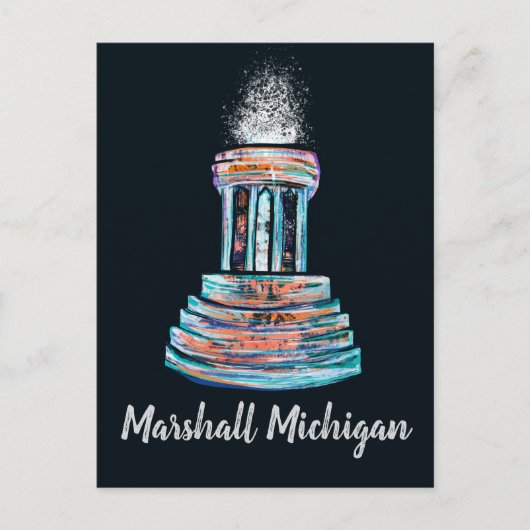 Marshall Michigan Fountain Briefkaart (Voorkant)