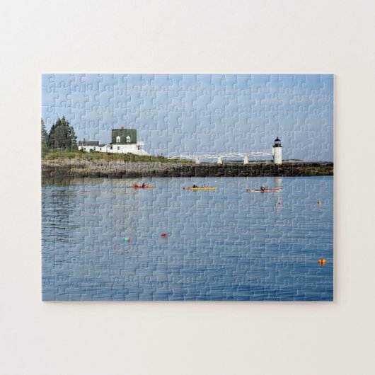 Marshall Point Lighthouse, Port Clyde Maine Legpuzzel (Horizontaal)
