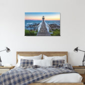 Marshall Point-vuurtoren op Sunset Canvas Afdruk (Insitu (Slaapkamer))