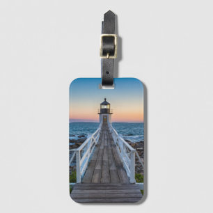 Marshall Point-vuurtoren op zonsondergang Bagagelabel