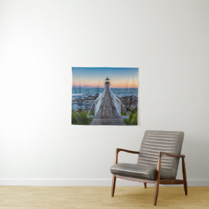 Marshall Point-vuurtoren op zonsondergang Wandkleed