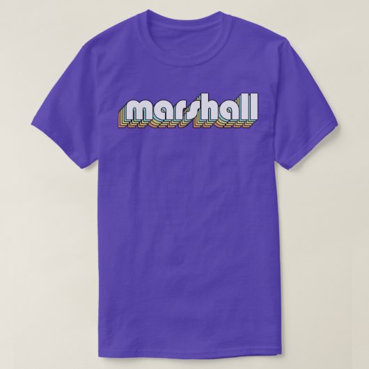 Marshall Retro Rainbow Typography Faded Style T-shirt (Design voorkant)