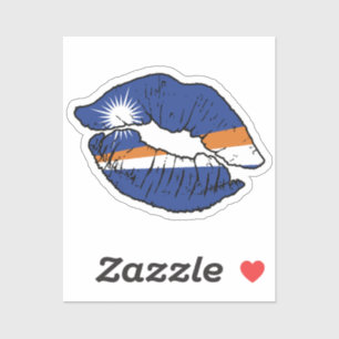 Marshalleilanden Marshallese Lipstick Liefde Vlag Sticker