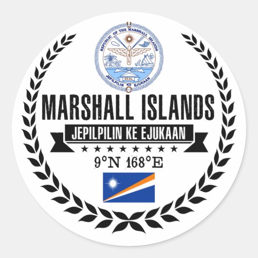 Marshalleilanden Ronde Sticker (Voorkant)