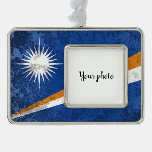 Marshalleilanden Verzilverd Kader Ornament (Voorkant)