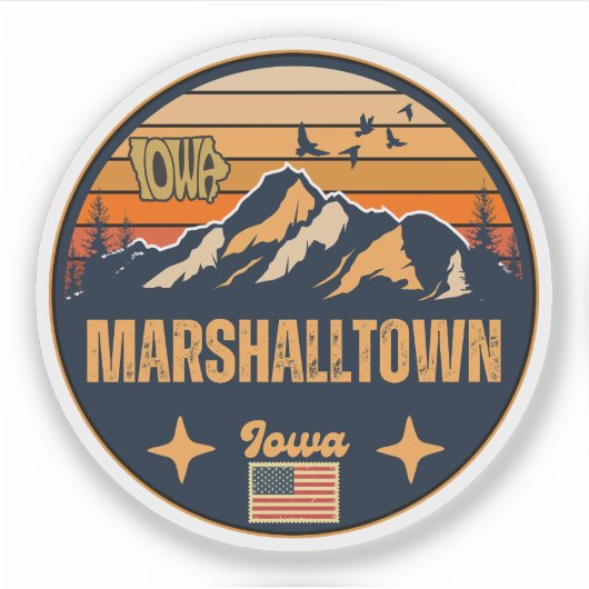 Marshalltown, Iowa Sticker (Voorkant)