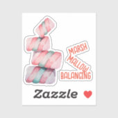 Marshmallow Balancing Pun Sticker (Vel)