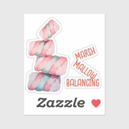 Marshmallow Balancing Pun Sticker (Vel)