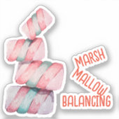 Marshmallow Balancing Pun Sticker (Voorkant)