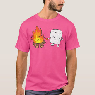 Marshmallow Camping Kampvuur Schattigee Marshmallo T-shirt