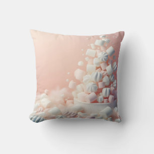 marshmallow delicious with pink background kussen