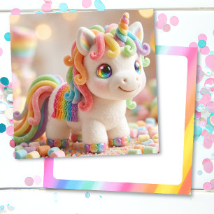 Marshmallow Eenhoorn en Pastelkleurige Snoepdroom Kaart