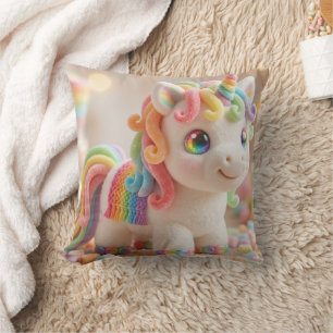 Marshmallow Eenhoorn en Pastelkleurige Snoepdroom Kussen