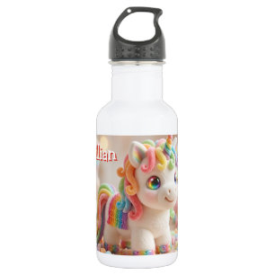 Marshmallow Eenhoorn en Pastelkleurige Snoepdroom Waterfles