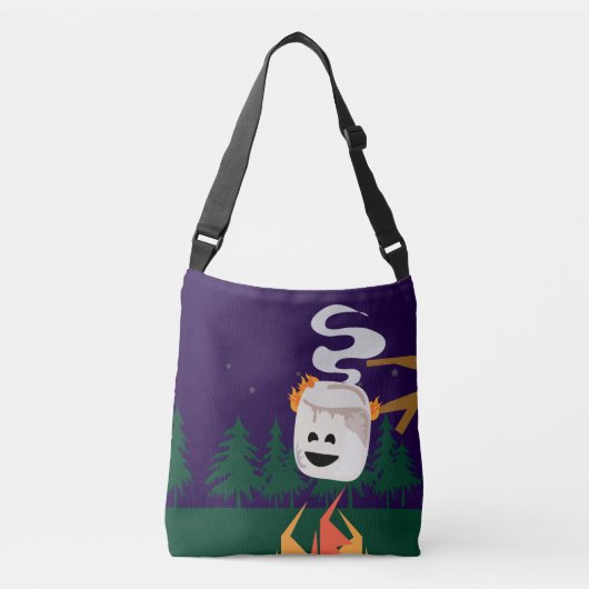 Marshmallow Kampvuur Schattigee Cartoon Fun Design Crossbody Tas (Voorkant)