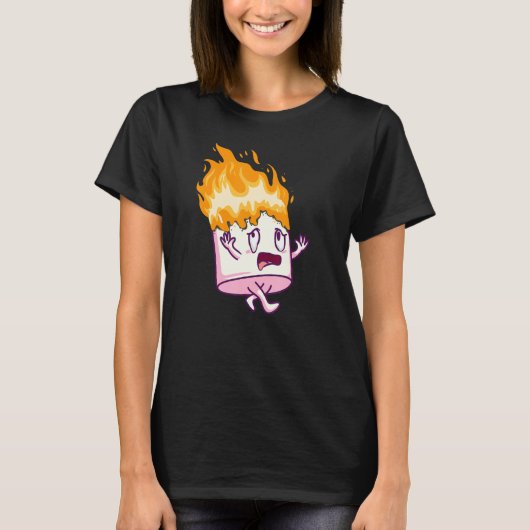 Marshmallow On Fire S'mores Camping Campfire Smore T-shirt (Voorkant)