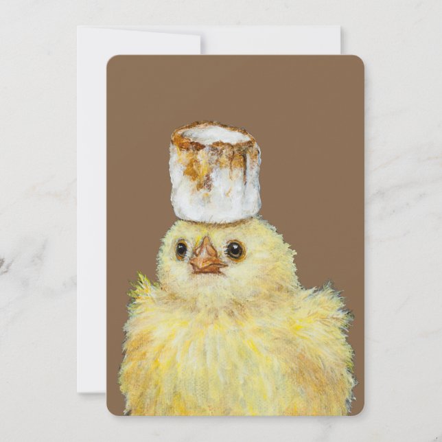 Marshmallow Peep-platte kaart (Voorkant)