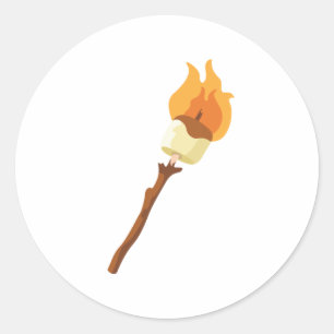 Marshmallow Roast Ronde Sticker