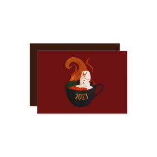 Marshmallow Snowman in Hot Cocaca Save The Date