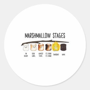 Marshmallow Stadia - Kawaii Geroosterde Geroosterd Ronde Sticker