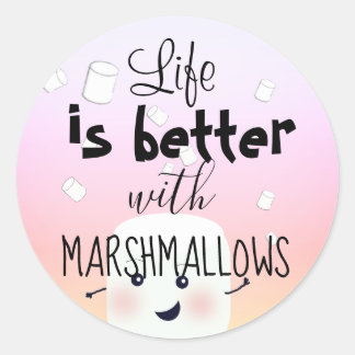Marshmallow-sticker Ronde Sticker