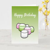 Marshmallow sur la carte d'anniversaire pliée (Fleur jaune)