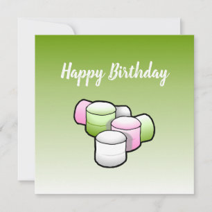 Marshmallow verjaardagskaart kaart