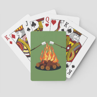 Marshmallow voor brand en branden pokerkaarten