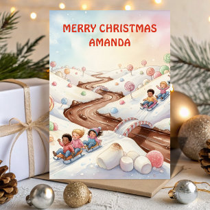 Marshmallow Wereld Kerst Kinderen Kaart