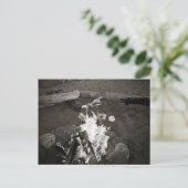 Marshmallows over open vuur briefkaart (Staand voorkant)