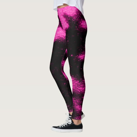 Marshmello rose noir Lumière Remix Dance Leggings (Gauche)