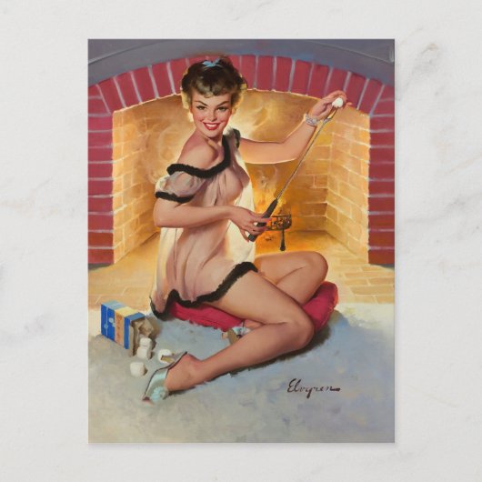 Marshmellow Pin Up Briefkaart (Voorkant)