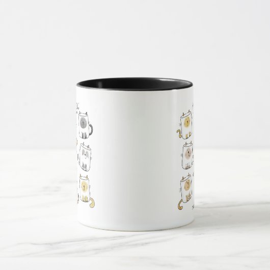 MARSHmeowLOWS Whimsical Wordplay Cat Marshmallows Mok (Midden)
